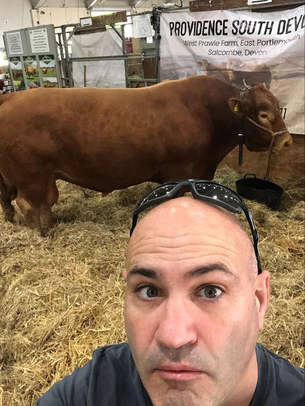 Mike with a cow